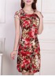 Multiple Patterns and Colors Short Sleeved Silk Dress 